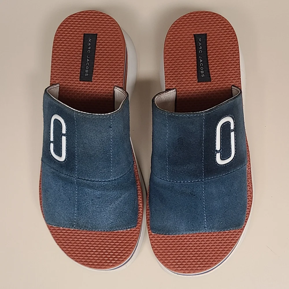 Marc Jacob's Lex Suede chunky platform sport slide size 38 - Picture 4 of 10